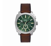 Fossil New Machine Herrenuhr, 44mm Quarz-Chronographenwerk mit Edelstahl- oder Lederarmband