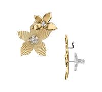 Fossil Ohrringe JF04972710 Damen Ohrstecker Blume Edelstahl Gold weiß Glas