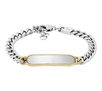 Fossil Herrenarmband Drew – Edelstahl, Karabinerverschluss, glänzendes Silber & Goldton