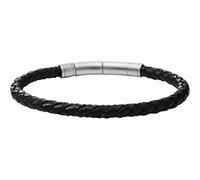 Fossil JF00510 Herren Armband Edelstahl Leder schwarz 22,5 cm