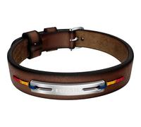 Armband FOSSIL "Everett", braun (braun, edelstahlfarben, blau, gelb, rot), Armbänder, Herren, 26cm, Edelstahl Leder Textil, Edelstahl, Leder, Textil, Armband (38857661-0) braun, edelstahlfarben, blau,