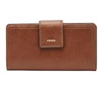 Fossil Portemonnaie für Damen Logan, Leder/Polyurethanbesatz Tab Clutch braun 17,1 cm L x 1,9 cm B x 8,9 cm H SL7830200