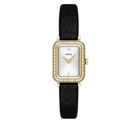 Fossil quarz schwarzem damen uhr mit silberfarbenem zifferblatt und textil armband one_size Schwarz