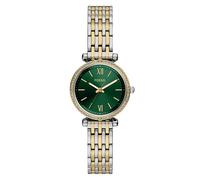 Fossil quarz silberfarbenem damen uhr mit grünem zifferblatt und edelstahl armband one_size Silber