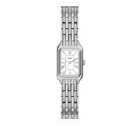 Fossil quarz silberfarbenem damen uhr mit weißem zifferblatt und edelstahl armband one_size Silber