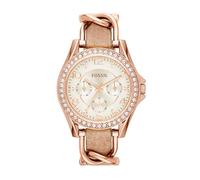 FOSSIL Riley Armbanduhr für Damen Quarz Chronograph Uhrwerk mit Edelstahl oder Lederband
