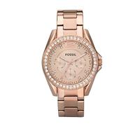 FOSSIL Riley Armbanduhr für Damen Quarz Chronograph Uhrwerk mit Edelstahl oder Lederband
