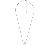 Fossil Sadie Damen-Edelstahl-Halskette mit Karabinerverschluss, Glänzendes Silber