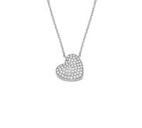 Fossil Halskette - Sadie Glitz Heart Stainless Steel Pendant Necklace - Gr. unisize - in Silber - für Damen
