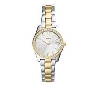 Fossil Damenuhr Scarlette Mini, Quarzwerk, 32mm 2T Silber/Gold Edelstahlgehäuse mit Edelstahlarmband, ES4319