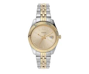 Fossil Scarlette Watch für Damen, 33mm Quarz-Dreizeiger-Datumswerk mit Edelstahlarmband
