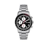 Fossil Sport Tourer uhr für Herren, Chronographenwerk mit Edelstahl- oder Lederarmband, Schwarz, 42MM