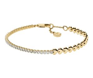 FOSSIL Sutton Love-All Heart Link Tennis Bracelet Gold-Tone