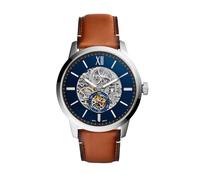 Fossil townsman automatik braunem herren uhr mit blauemzifferblatt und leder armband one_size Braun