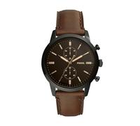 Fossil Townsman Uhr für Herren, Quarz-Chronographenwerk mit Lederarmband