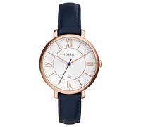 Fossil Uhr für Damen Jacqueline, Quarzwerk, 36mm Rose Gold Edelstahlgehäuse mit einem Echtlederarmband, ES3843