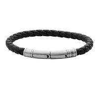 Fossil Armband Vintage Casual JF04089040 Geflochtenes Leder Braun mit Edelstahl-Details 180–195 mm