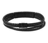 Fossil JF03098001 Herren Armband Edelstahl Silber Schwarz 19 cm