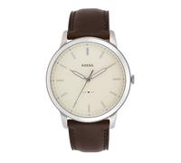 Fossil Herrenuhr The Minimalist 3H, Quarzwerk, 44 mm silbernes Edelstahlgehäuse mit Lederarmband, FS5439