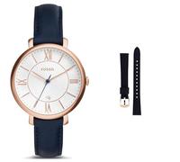 Fossil Women's Jacqueline Watch and Replaceable Strap, Blue Leather, Set