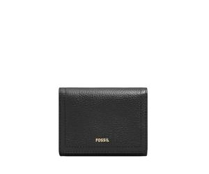 Fossil Women's Logan Black Leather Trifold Wallet, SL10067001
