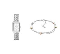 Fossil Women's Watch and Bracelet, Silver- Tone Stainless Steel, Set