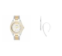Fossil Women's Watch and Earrings, Silver-Tone Stainless Steel, Set
