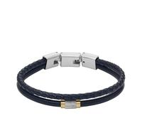 Fossile Herren All Stapeled Up Navy Leder Multi-Strang Armband Farbe: Marineblau (Modell: JF04703998)