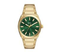 Fossile Mnner Everett Drei-Handdatum Gold-Tone Edelstahluhr