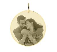 Foto Gravuranhänger Rund aus echtem 585er Gold - AN411