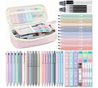 Four Candies 56 Stück Schulsachen mit Mäppchen für School Stuff Office Rosa