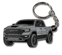 FOUR WHEEL BEAST Dodge RAM Schlüsselanhänger 1500 Zubehör - Offiziell lizenziert - Ram 2500 Toy Truck Schlüsselanhänger Mods 2022 2023 2024, Silber, 2" x 1.3"