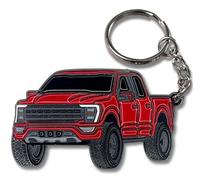 FOUR WHEEL BEAST F150 Schlüsselanhänger aus Metall, kompatibel mit Ford F150 Zubehör 2023 F-150, Schlüsselanhänger 2022, Spielzeug-LKW, Rot/Ausflug, einfarbig (Getaway Solids), "2 x 1.3"