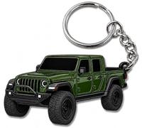 FOUR WHEEL BEAST Jeep-Gladiator-Schlüsselanhänger - Offiziell lizenziertes Jeep-Zubehör, Schlüsselanhänger-Abdeckung, Mods 2022 2021 2022, Grün , 2 x 1.5