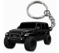 FOUR WHEEL BEAST Jeep Wrangler Schlüsselanhänger - Offiziell lizenziertes Jeep Rubicon Zubehör JL Schlüsselanhänger JKU 2024 2023, Schwarz, 2" x 1.5"