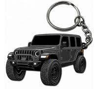 FOUR WHEEL BEAST Jeep Wrangler Schlüsselanhänger - Offiziell lizenziertes Jeep Rubicon Zubehör JL Schlüsselanhänger JKU 2024 2023, Granit, 2" x 1.5"