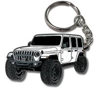 FOUR WHEEL BEAST Jeep Wrangler Schlüsselanhänger - Offiziell lizenziertes Jeep Rubicon Zubehör JL Schlüsselanhänger JKU 2024 2023, Weiss/opulenter Garten, 2" x 1.5"