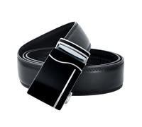 FOVAOK Automatik-Schnalle, Echtleder-Gürtel, Herren, schwarz, Rindsleder, Gürtel für Herren, Business, Herren, Designer-Automatikschnalle, Style N, 130 cm