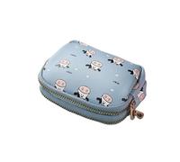 FOVAOK Münzgeldbörse mit niedlichem Kuh-Muster, für Damen, Kartenetui, Studenten, Doppeltasche, Reißverschluss, Schlüsseltasche, tragbar, Lippenstift, Bankkarte, Aufbewahrungstasche, 2 Stück, 4