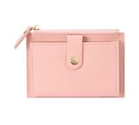 FOVAOK Niedliche modische Mini-Geldbörse aus PU-Leder, für Damen, einfarbig, Kreditkartenhalter, kleine Geldbörse, Geldtasche, Kartenhalter, rose, 2pcs