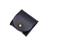 FOVAOK Tragbare Geldbörse aus echtem Leder, Vintage-Design, individuelle Ohrhörer-Halterung, Tasche für Damen und Herren, Mini-Geldbörse, Schwarz , 2PCS