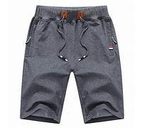 Foweknow Bermuda Shorts Herren Sommer Casual Turnhose Herren Kurz Elastische Taille Sweatshorts Schnelltrocknend Einfarbig Sport Kurze Hosen Weites Bein Freizeitshorts Sommerhose