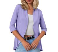 Foweknow Bolero Damen Festlich Jäckchen Für Abendkleid Boleros Chiffon Strickjacke Elegant Cardigan Kurz Bolerojacke Strickbolero Open Front Leichte Dünn Schulterjacke Frauen Badeanzug