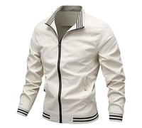 Foweknow Bomberjacke Herren Sportlich Fliegerjacke Leichte Windbreaker Frühling Stehkragen Baseballjacke Freizeitjacke Übergangsjacke Lässig Modische Einfachheit Blouson Jacke