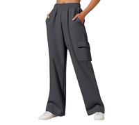 Foweknow Cargo Jogginghose Damen Baggy Lässige Weite Trainingshose Herbst Winter Bequeme Sweatpants Einfarbige Sweathose Mit Taschen Einfarbig Kordelzug Cargohose Modern Y2K Arbeitshose