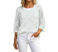 Foweknow Damen Sommer Kurz Häkel Tshirt Boho Hippie Hollow Out Strick Pullover Top Cover Up Strand Bluse Sexy Party Club Strand Bikini Oberteil Fledermausärmel Leichte Strickpulli