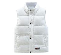 Foweknow Daunenweste Herren Cord Bequeme Steppweste Einfarbige Modische Bodywarmer Freizeitweste Stehkragen Lässige Streetwear Arbeitsweste Winterweste Functionsweste Übergangsjacke