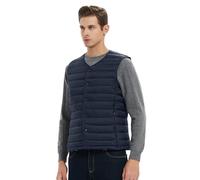 Foweknow Daunenweste Herren Leichte Dünne Steppweste Ärmellos Warm Winterjacke Elegant Ohne Kragen Pufferweste Mit Stehkragen Bequeme Thermo Pullover V Ausschnitt Business Arbeitsweste