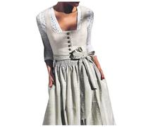 Foweknow Dirndl Damen Dirndelkleider Oktoberfest Damen Outfit Dirndl Midi Dirndl Lang Grosse Grössen Dirndlbluse Oktoberfest Kostüm Vintage Elegante Partykleid Cocktailkleid Abendkleid