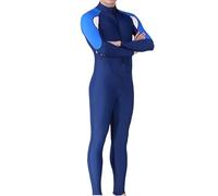 Foweknow Herren Badeanzug Lang Jumpsuit Langarm Sonnenschutz Full-Cover-Einteilig Neoprenanzug Schwimmanzug Badehosen Schutzkleidung Männer Stretch Ganzkörper Overall Bodysuit Schwimmwear